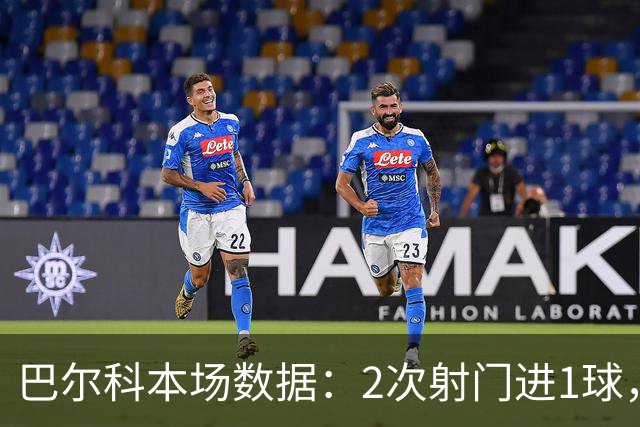 巴尔科本场数据：2次射门进1球，2次关键传球，获评7.8分